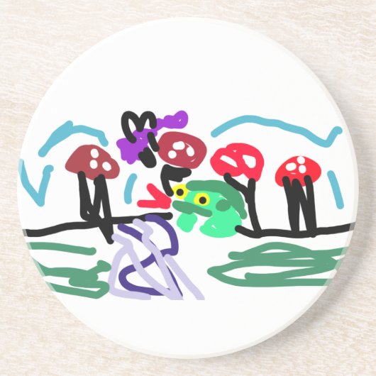 Frog love  zandsteen onderzetter (Voorkant)