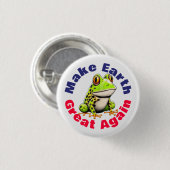 Frog, maak de aarde weer geweldig, Schattigee omge Ronde Button 3,2 Cm (Voorkant /achterkant)