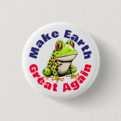 Frog, maak de aarde weer geweldig, Schattigee omge Ronde Button 3,2 Cm (Voorkant)