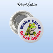 Frog, maak de aarde weer geweldig, Schattigee omge Ronde Button 3,2 Cm