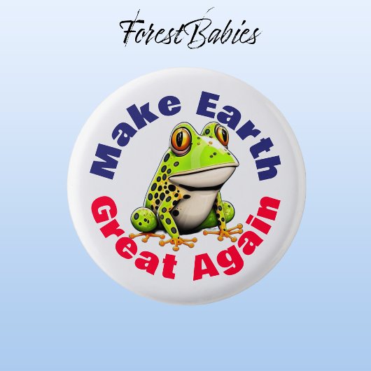 Frog, maak de aarde weer geweldig, Schattigee omge Ronde Button 3,2 Cm