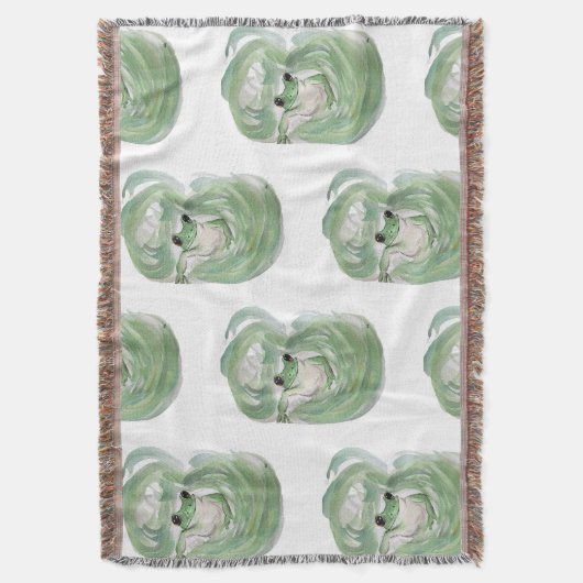 Frog Magic Humor Waterverf Froggy Deken (Voorkant Verticaal)