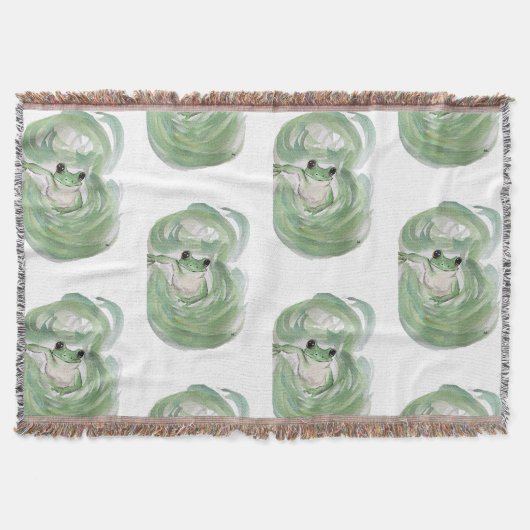 Frog Magic Humor Waterverf Froggy Deken (Voorkant)