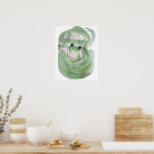 Frog Magic Humor Waterverf Froggy Poster (Keuken)
