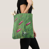 Frog Magic Humor Waterverf Froggy Tote Bag (Dichtbij)