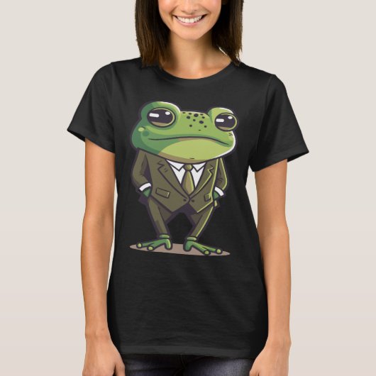 Frog man, mr frog, frog in suit, serious frog, fun t-shirt (Voorkant)