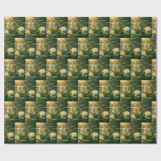 Frog Meditating On a Lily Pad Cadeaupapier (Vlak)