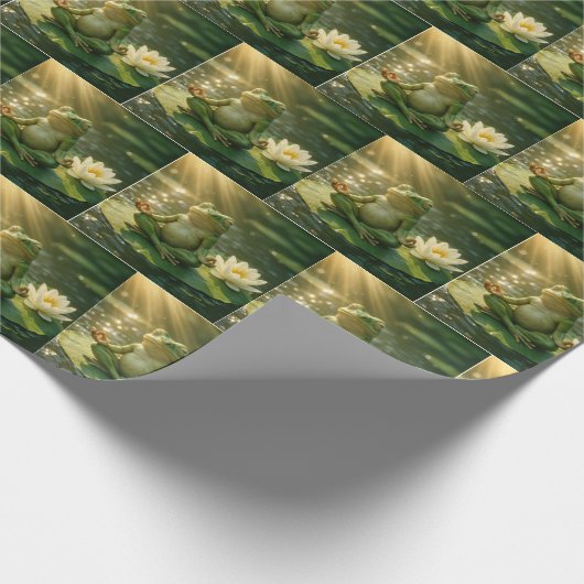 Frog Meditating On a Lily Pad Cadeaupapier (Hoek)