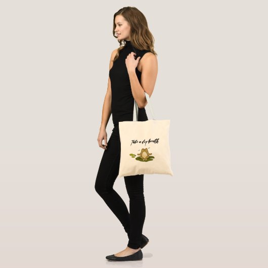 Frog Meditating Take A Deep Breath  Tote Bag (Voorkant (model))