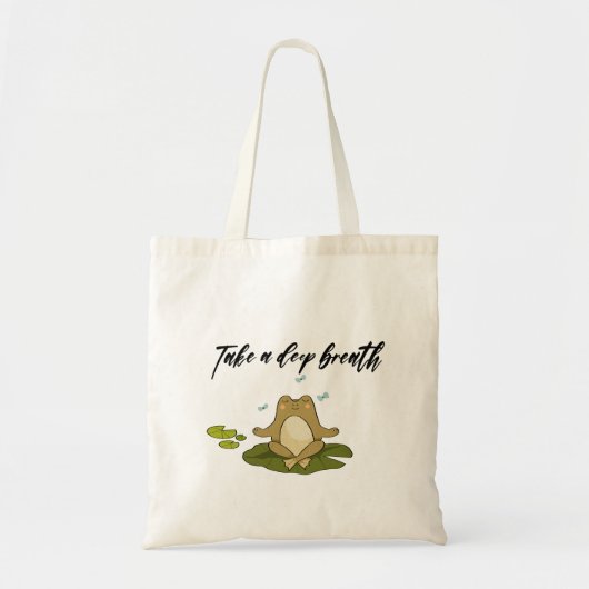 Frog Meditating Take A Deep Breath  Tote Bag (Voorkant)
