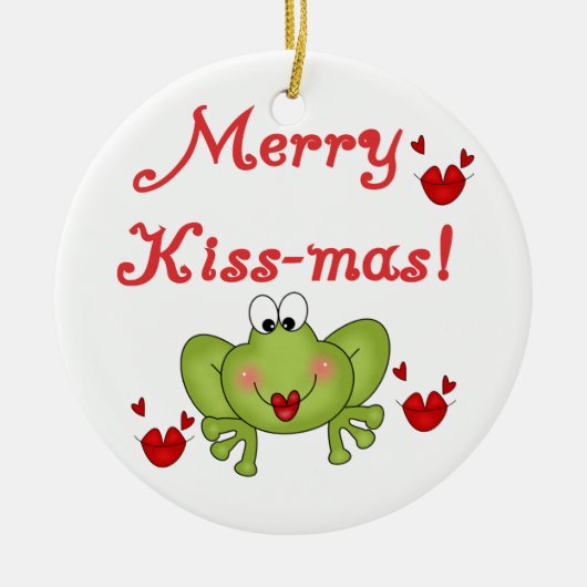 Frog Merry Kiss-mas Ornament (Voorkant)