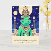frog message happy birthday kaart (Gele Bloem)