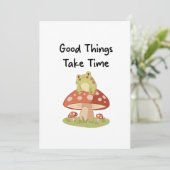Frog Mushroom - Good Things Take Time Illustration Kaart (Staand voorkant)