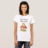 Frog Mushroom - Good Things Take Time Illustration T-shirt (Voorkant volledig)