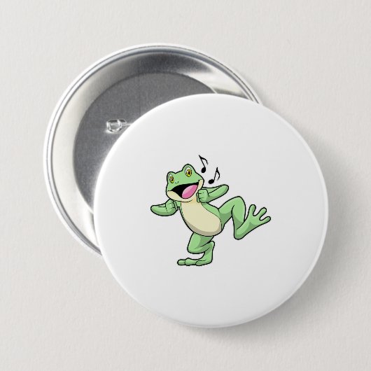 Frog Music Dance Ronde Button 7,6 Cm (Voorkant /achterkant)