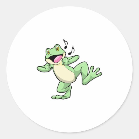 Frog Music Dance Ronde Sticker (Voorkant)