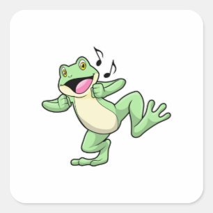 Frog Music Dance Vierkante Sticker