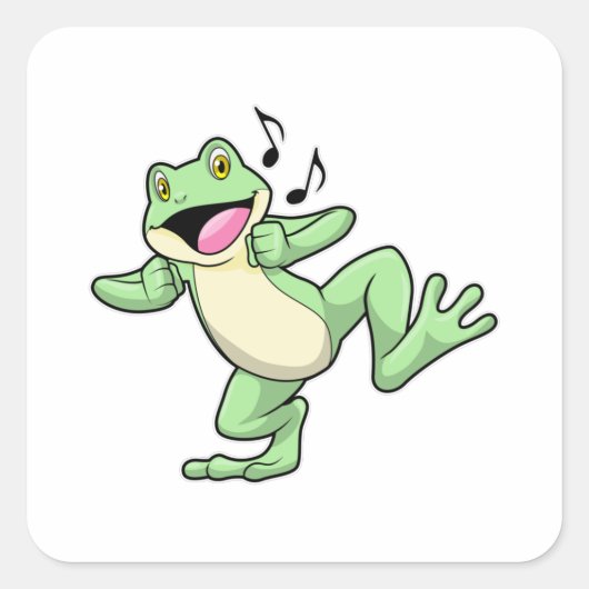 Frog Music Dance Vierkante Sticker (Voorkant)
