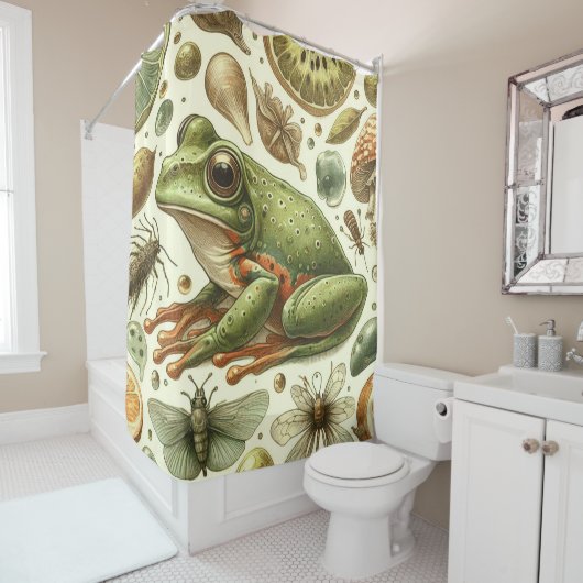 Frog Naadloze Waterverf Douchegordijn (In situ)
