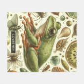  Frog Naadloze Waterverf Fleece Deken (Voorkant (Horizontaal))