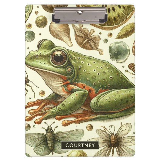 Frog Naadloze Waterverf Klembord (Voorkant)