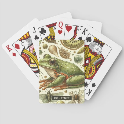  Frog Naadloze Waterverf Pokerkaarten (Achterkant)