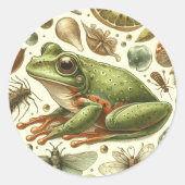  Frog Naadloze Waterverf Ronde Sticker (Voorkant)