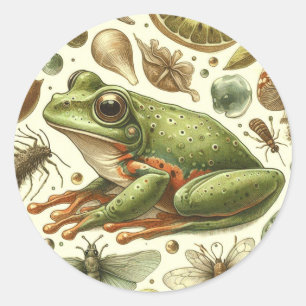 Frog Naadloze Waterverf Ronde Sticker