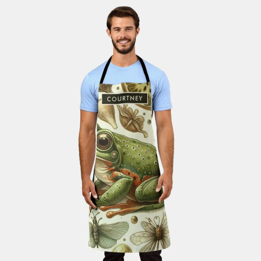  Frog Naadloze Waterverf Schort (Gedragen)