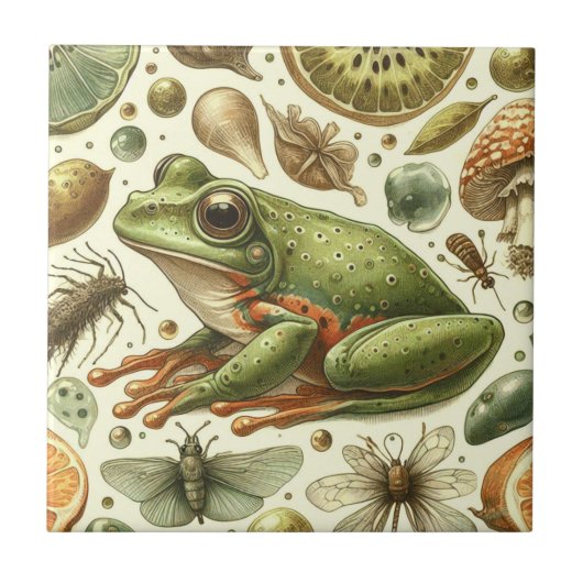  Frog Naadloze Waterverf Tegeltje (Voorkant)