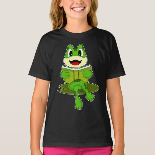 Frog Nerd Boek T-shirt (Voorkant)