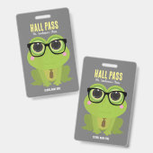 Frog Nerd Hall Pass Badge (Voor- en achterkant)