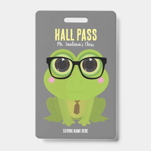 Frog Nerd Hall Pass Badge (Voorzijde)