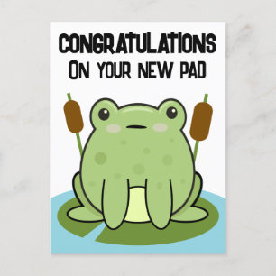 Frog New Home Pad gefeliciteerd Briefkaart