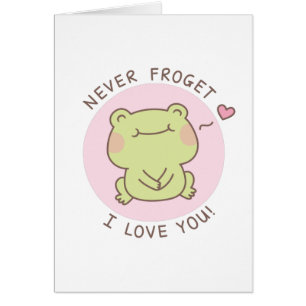 Frog Nooit Frogret I love you Cute Love Pun
