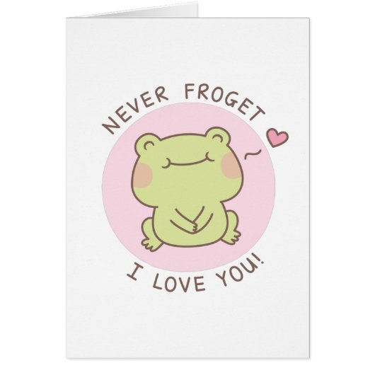 Frog Nooit Frogret I love you Cute Love Pun (Voorkant)