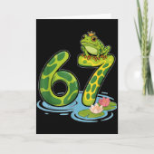 Frog Number 67 Or 67th Birthday Cool Meme Six Seve Kaart (Voorkant)