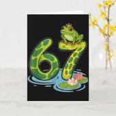 Frog Number 67 Or 67th Birthday Cool Meme Six Seve Kaart (Gele Bloem)