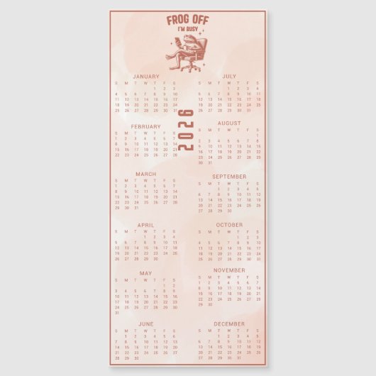 FROG Off I'm Busy 2026 Brown Frog Calendar (Voorkant)