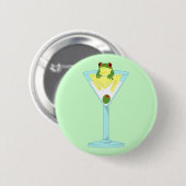 Frog & Olive in Martini Glass Ronde Button 5,7 Cm (Voorkant /achterkant)