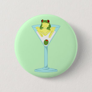 Frog & Olive in Martini Glass Ronde Button 5,7 Cm