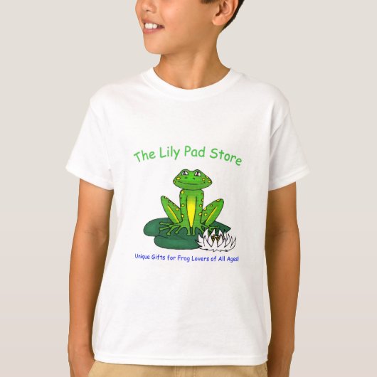 Frog on a Lily Pad Boys White T-shirt (Voorkant)