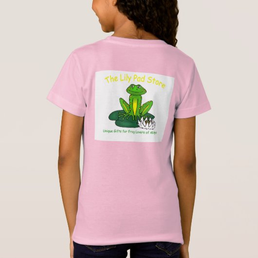 Frog on a Lily Pad Kid's Pink  T-shirt (Achterkant)
