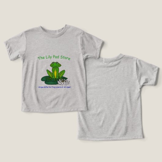 Frog on a Lily Pad Light Gray  (Ontwerp Voorkant & Achterkant)