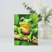 Frog on branch Natuur Art Briefkaart (Staand voorkant)