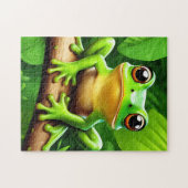 Frog on branch Natuur Art Legpuzzel (Horizontaal)
