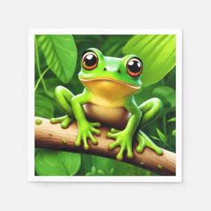 Frog on branch Natuur Art Servet