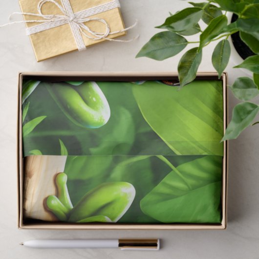 Frog on branch Natuur Art Tissuepapier (Geschenk)