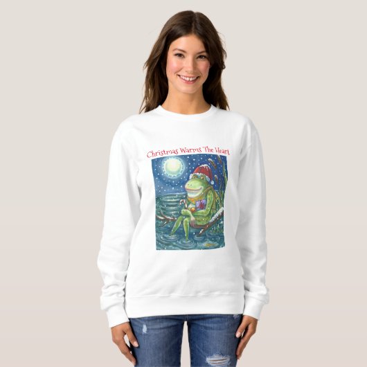 Frog On Log Christmas SWEATSHIRT (Voorkant volledig)