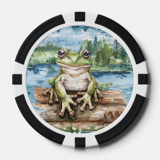 Frog On Logs Lake Poker Chips (Voorkant)